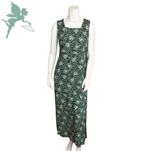 VINTAGE 90's Rabbit Rabbit Teal Maxi Cottagecore Dress